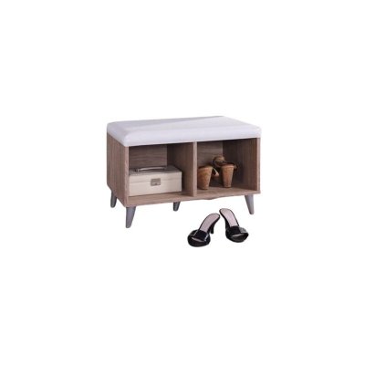 Meuble &agrave; chaussures SIDE avec 2 casiers larges, couleur ch&ecirc;ne Sonoma et blanc.