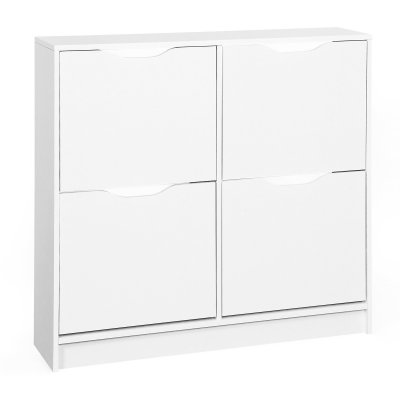 Meuble &agrave; chaussures WESTPHALEN 4 Compartiments D&eacute;cor Blanc A