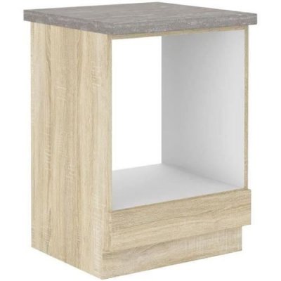  Meuble bas pour four encastrable avec plan de travail - L 60 x P 51,6 x H 85 cm - LASSEN
