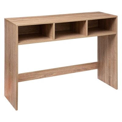 Meuble Console Bois clair 3 niches de rangement H 75 cm