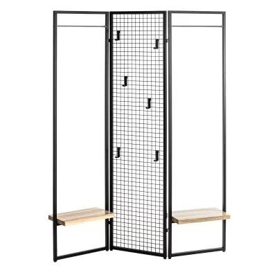 Meuble d'Entr&eacute;e Porte-Manteau ""River"" 175cm Noir