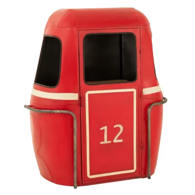 Meuble de Bar en M&eacute;tal ""T&eacute;l&eacute;ph&eacute;rique"" 154cm Rouge