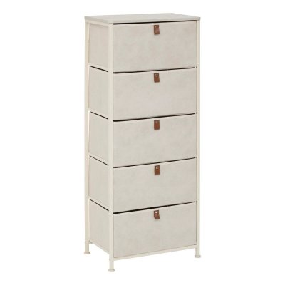 Meuble de Rangement 5 Tiroirs Tissa 114cm Beige