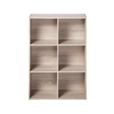 Meuble de rangement contemporain COMPO - L 62 cm - Ch&ecirc;ne - 6 cases