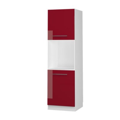 VICCO Meuble pour four Fame-Line, Rouge bordeaux Haute brillance, 60 cm avec &eacute;tag&egrave;res ouvertes, 