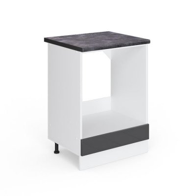 VICCO Meuble pour four R-Line, Anthracite Haute brillance, 60 cm , PT Anthracite, 