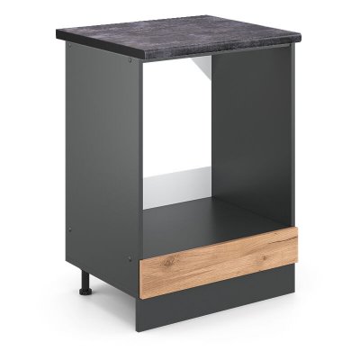 VICCO Meuble pour four R-Line, Ch&ecirc;ne de force dor&eacute;, 60 cm , PT Anthracite, 