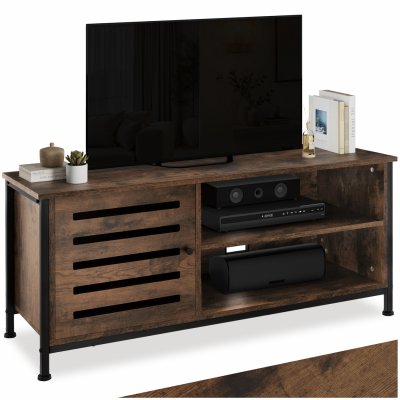 TECTAKE Meuble pour t&eacute;l&eacute;viseur Galway 110x41,5x50,5cm - Bois fonc&eacute; industriel, rustique