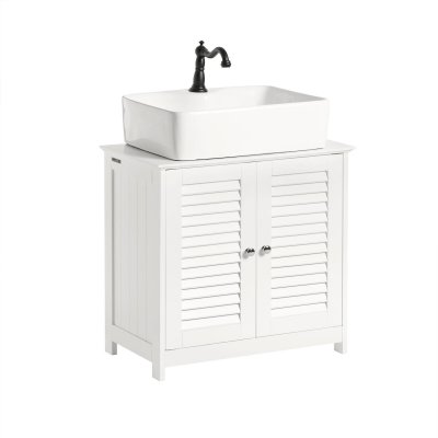Meuble Sous-Lavabo SoBuy&reg; FRG237-W - 2 portes et 2 &eacute;tages - Blanc