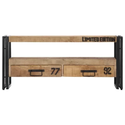 HELLOSHOP26 Meuble t&eacute;l&eacute; buffet tv t&eacute;l&eacute;vision design pratique 100 cm bois massif de manguier 2502272