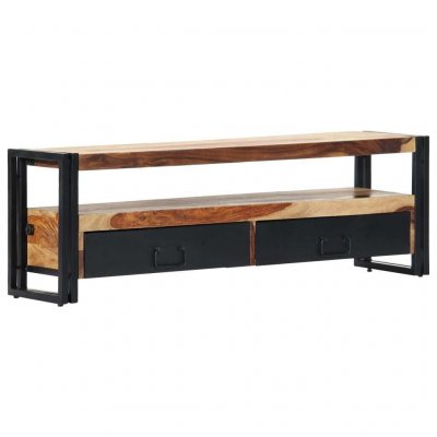 HELLOSHOP26 Meuble t&eacute;l&eacute; buffet tv t&eacute;l&eacute;vision design pratique 120 cm bois de sesham solide 2502061