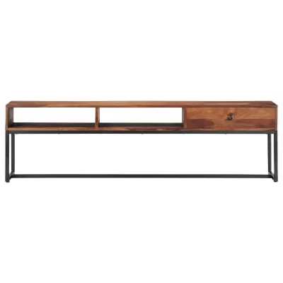 HELLOSHOP26 Meuble t&eacute;l&eacute; buffet tv t&eacute;l&eacute;vision design pratique 160 cm bois de sesham massif 2502079