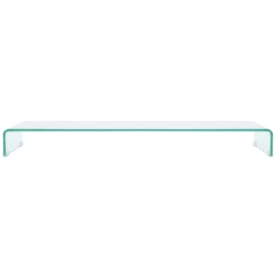 HELLOSHOP26 Meuble t&eacute;l&eacute; buffet tv t&eacute;l&eacute;vision design pratique de moniteur 120 cm verre transparent