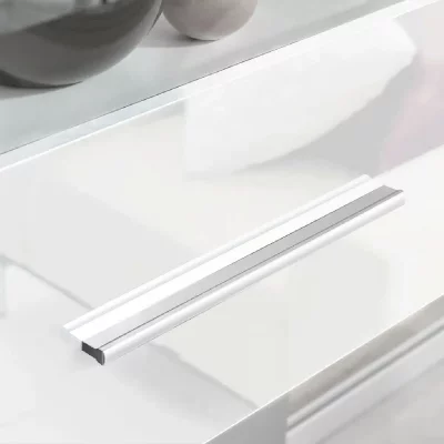 HELLOSHOP26 Meuble t&eacute;l&eacute; buffet tv t&eacute;l&eacute;vision design pratique mural avec &eacute;clairage led 5 pi&egrave;ces blanc 2502200