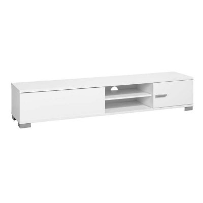 ALTOBUY Meuble Tv 1 Porte 1 Tiroir 180cm 2 Niches Laqu&eacute; Blanc - Palladio