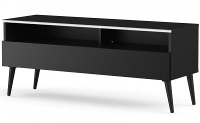 MELICONI Meuble tv 1 porte 2 niches bois noir yvanna 120 cm
