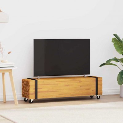 VIDAXL Meuble Tv 110 X 30 X 30 Cm Marron Bois De Teck Massif 