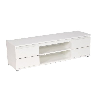 WEBER INDUSTRIES Meuble tv 140cm 2 portes 1 niche blanc