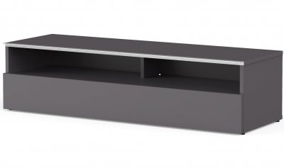 MELICONI Meuble TV 2 niches 1 porte bois gris Los Angeles 120 cm