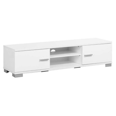 ALTOBUY Meuble TV 2 portes 140cm 2 niches laqu&eacute; blanc - PALLADIO -