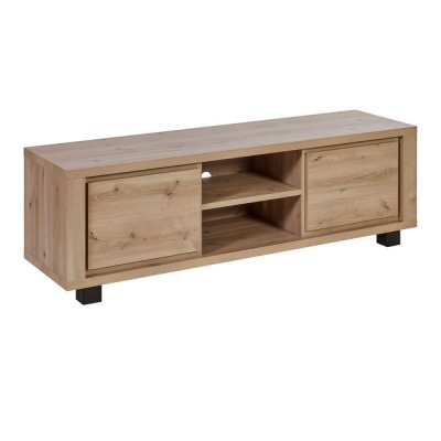 ALTOBUY Meuble tv 2 portes 2 niches aspect bois finition hudson oak
