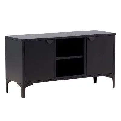 PARIS PRIX Meuble Tv 2 Portes ""piring"" 120cm Noir
