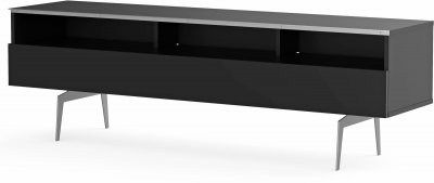 MELICONI Meuble tv 3 niches 1 porte bois noir yvanna 160 cm
