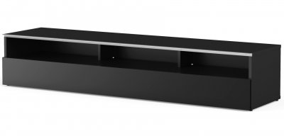 MELICONI Meuble TV 3 niches 1 porte m&eacute;lamin&eacute; noir New York 160 cm