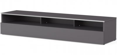 MELICONI Meuble TV 3 niches m&eacute;lamin&eacute; gris Los Angeles 160 cm
