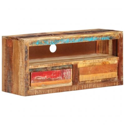  Meuble Tv 88x30x40 Cm Bois Massif De R&eacute;cup&eacute;ration Vidaxl