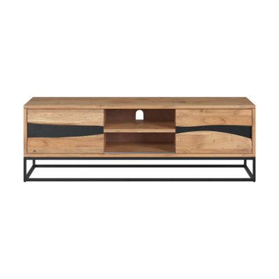 MAISON PAVANE Meuble TV Alabama en bois d'acacia massif et m&eacute;tal 140 cm