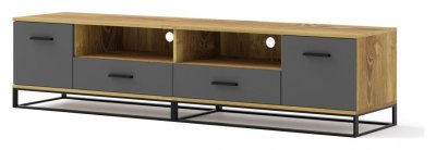  Meuble tv arsen 2D2S 190cm ch&ecirc;ne fum&eacute; / graphite