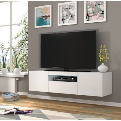 BIM FURNITURE Meuble tv aura 150 cm blanc mat - blanc mat