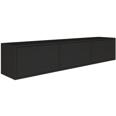 SELSEY Meuble TV avec 3 abattants &ndash; FRAMME &ndash; noir &ndash; 150 cm