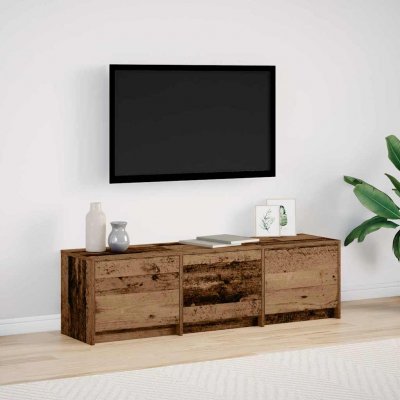 VIDAXL Meuble Tv Avec Led Avec Bandes Led Bois Ancien 140 X 34 X 40 Cm 
