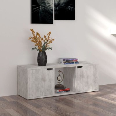 VIDAXL Meuble tv b&eacute;ton 88,5x27,5x30,5 cm agglom&eacute;r&eacute;