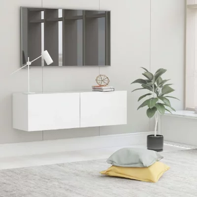 VIDAXL Meuble tv Blanc 100x30x30 cm Agglom&eacute;r&eacute;  Blanc