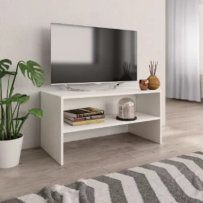 VIDAXL Meuble TV Blanc 80 x 40 x 40 cm Agglom&eacute;r&eacute;  - Blanc