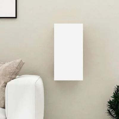 VIDAXL Meuble TV Blanc et ch&ecirc;ne sonoma 30,5x30x60 cm Agglom&eacute;r&eacute;