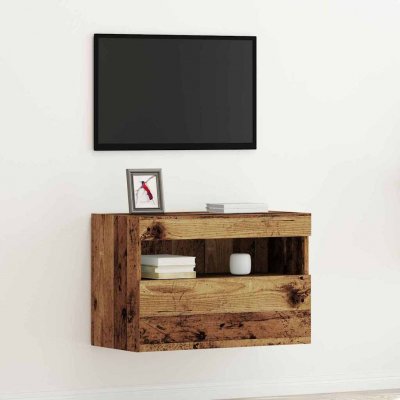 VIDAXL Meuble TV - Bois ancien - 60x30x40 cm - &Eacute;clairage LED - Style Vintage