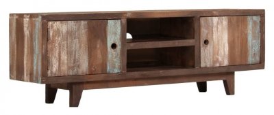 VIDAXL Meuble tv bois d'acacia massif vintage 118 x 30 x 40 cm