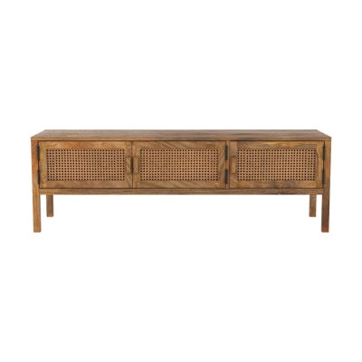 MAISON PAVANE Meuble tv cannage et de manguier 140 cm - Tiki - Marron