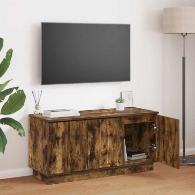 VIDAXL Meuble Tv Ch&ecirc;ne Fum&eacute; 100 X 38 X 49 Cm Bois D'ing&eacute;nierie 