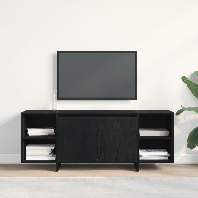VIDAXL Meuble TV Ch&ecirc;ne noir 120x30x40,5 cm Fabriqu&eacute; en bois d ing&eacute;nierie