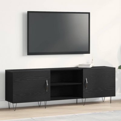VIDAXL Meuble tv Ch&ecirc;ne noir 150 x 30 x 50 cm Bois d'ing&eacute;nierie 