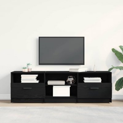 VIDAXL Meuble TV Ch&ecirc;ne noir 150 x 33,5 x 45 cm Bois d'ing&eacute;nierie 