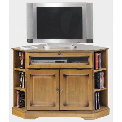 ACTUAL DIFFUSION Meuble tv d'angle 2 portes merisier