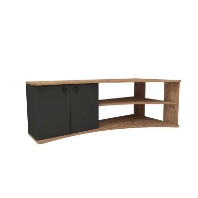 HANAH HOME Meuble TV d'angle en bois ""Termera"" - 135 x 67 x 48 cm - Marron
