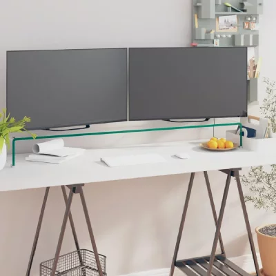 VIDAXL Meuble tv/ de moniteur 110 x 30 x 13 cm verre transparent