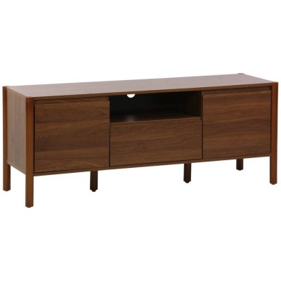 SWEEEK Meuble tv d&eacute;cor bois 2 portes 1 tiroir 140cm noyer